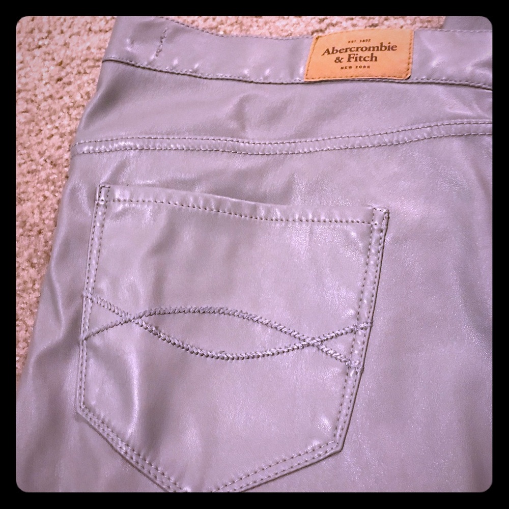 Gray faux leather skinny jeans!
